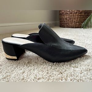 Enzo Angiolini black leather mules